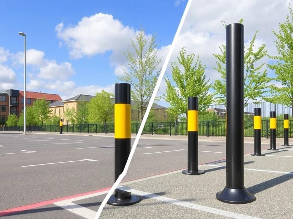 Concrete or steel: which to choose for parking bollardsфото